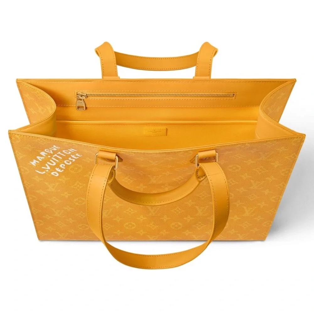 NEW Louis Vuitton Orange Sac Plat 24H Monogram Tote